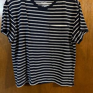 Navy and White Striped Shirt